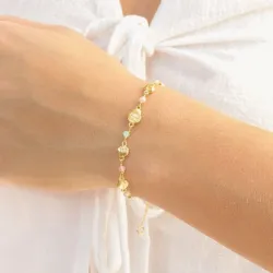 veelkleurig armband in verguld messing - Eliné