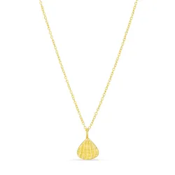 schelp ketting in verguld messing - Eliné