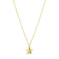 bloem ketting in verguld messing - Eliné