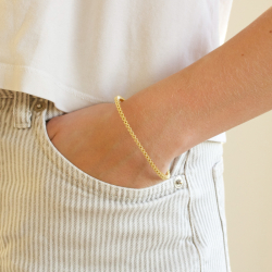 bloem armband in verguld messing - Eliné