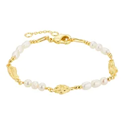 parel armband in verguld messing - Eliné