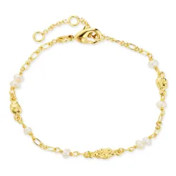 parel armband in verguld messing - Eliné