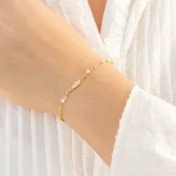 veelkleurig armband in verguld messing - Eliné