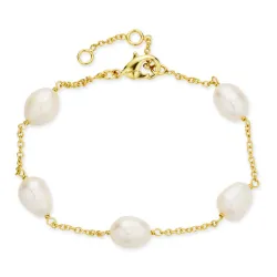 parel armband in verguld messing - Eliné