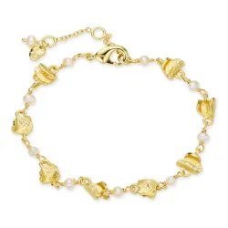 parel armband in verguld messing - Eliné