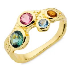 veelkleurig ring in verguld messing - Eliné