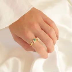 veelkleurig ring in verguld messing - Eliné