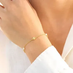 parel armband in verguld messing - Eliné