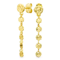 lange oorbellen in verguld messing - Eliné