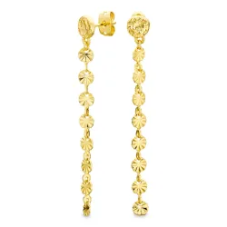 lange oorbellen in verguld messing - Eliné