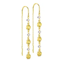 lange heldere kwarts ketting oorbellen in verguld messing - Eliné