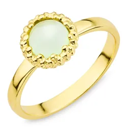 lichtgroene kristal ring in verguld messing - Eliné