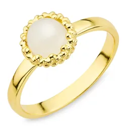 maansteen ring in verguld messing - Eliné