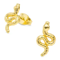 slangen oorbellen in verguld messing - Eliné