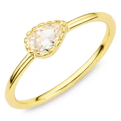 zirkoon ring in verguld messing - Eliné