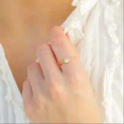 zirkoon ring in verguld messing - Eliné