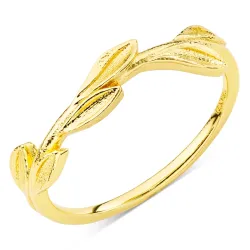 blad ring in verguld messing