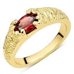 granaat ring in verguld messing - Eliné