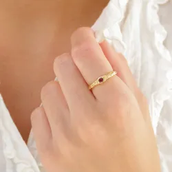 granaat ring in verguld messing - Eliné