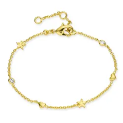 hart ster zirkoon armband in verguld messing - Eliné