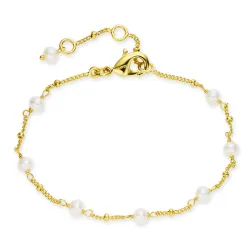 parel armband in verguld messing - Eliné