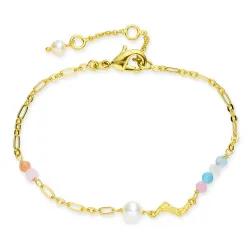 veelkleurig armband in verguld messing - Eliné
