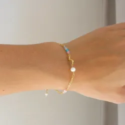 veelkleurig armband in verguld messing - Eliné