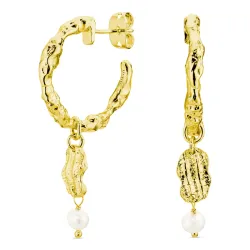 parel halfcreool in verguld messing - Eliné