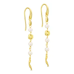 parel oorbellen in verguld messing - Eliné