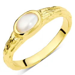 synthetische parel ring in verguld messing - Eliné