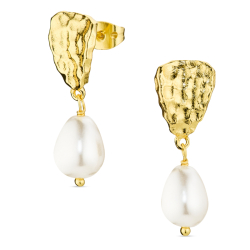 parel oorbellen in verguld messing - Eliné