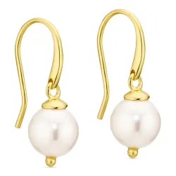 parel oorbellen in verguld messing - Eliné