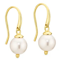 parel oorbellen in verguld messing - Eliné