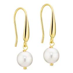 parel oorbellen in verguld messing - Eliné