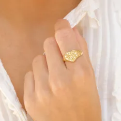 hart ring in verguld messing - Eliné