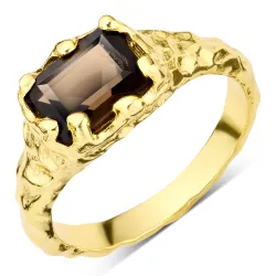kwarts ring in verguld messing - Eliné