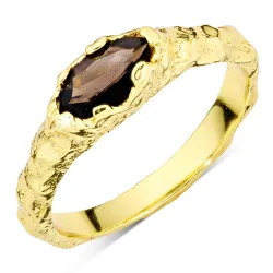 kwarts ring in verguld messing - Eliné