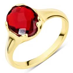 granaat ring in verguld messing - Eliné