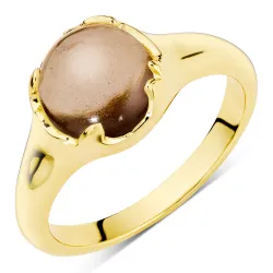 kwarts ring in verguld messing - Eliné