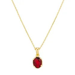 granaat ketting met hanger in verguld messing - Eliné