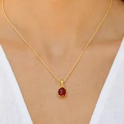 granaat ketting met hanger in verguld messing - Eliné