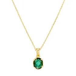groen kristal ketting met hanger in hars