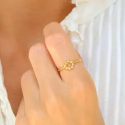 bolletje ring in verguld messing - Eliné