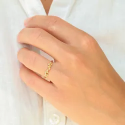 bolletje ring in verguld messing - Eliné
