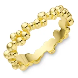 bolletje ring in verguld messing - Bubbly Pure