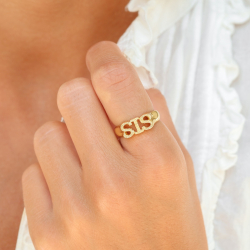 sis ring in verguld messing - My Letter