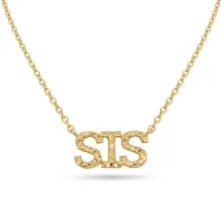 sister ketting in verguld messing