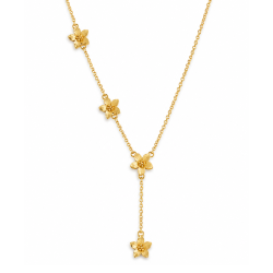 bloem ketting in verguld messing - Eliné