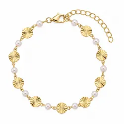 parel armband in verguld messing - Eliné