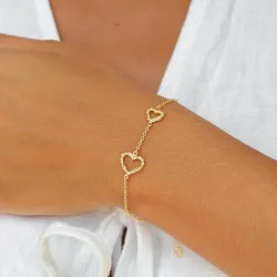 hart armband in verguld messing - Eliné
